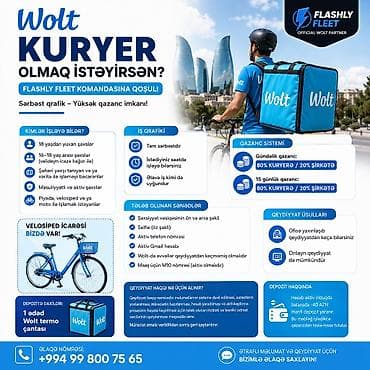 zaprafqa operator isi: Moto-kuryer tələb olunur, Gündəlik ödəniş, Təcrübəsiz — 1