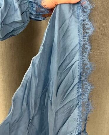 hazir hicab: Açıq mavi rəngdə, qolları və baş örtüyü bəzəkli olan, qadınlar üçün — 2