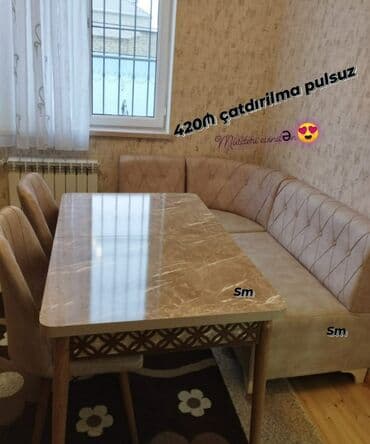 yigilib acilan stollar: Mətbəx üçün, Yeni, Açılan, Dördbucaq masa, 4 stul — 3