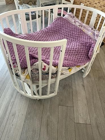 bedroom: Oğlan və qız üçün, Yumru, Beşik, Dəstsiz, Matras ilə, Yellənmə mexanizm ilə — 4