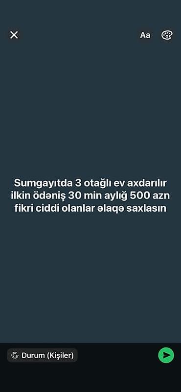 Həyət evləri və villalar: - Sumqayıtda yerləşən 3 otaqlı həyət evi axdarılır ilkin ödəniş 30 — 1
