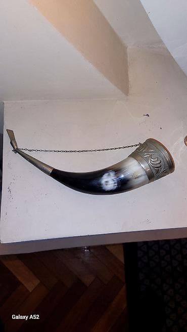 Buynuzlar: Dekorativ içki buynuzu - Material: təbii buynuz gövdə, metal uclar və — 1