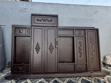İşlənmiş Dəmir Həyət darvazası, Siyirmə, 3 m, rəng - Qəhvəyi