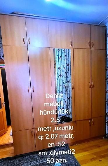 kalidor ucun skaf: Dehliz mebeli 250 azn Uzunlugu 2.07, eni 52, hundurluyu 2.5 metr 🏡 — 1