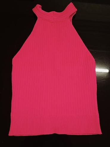 Neon çəhrayı qadın topu - Model: halter tipli, qoltuqsuz - Material — 2