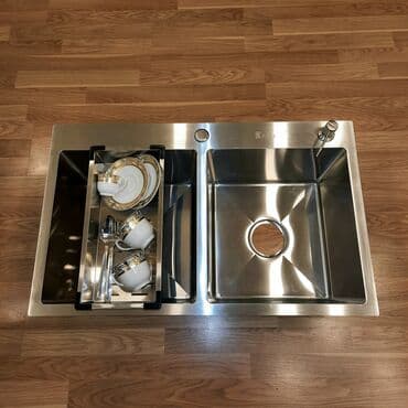 metbex moykasi: Yeni Kvadrat Mətbəx çanağı, Paslanmaz polad, Pulsuz çatdırılma — 3