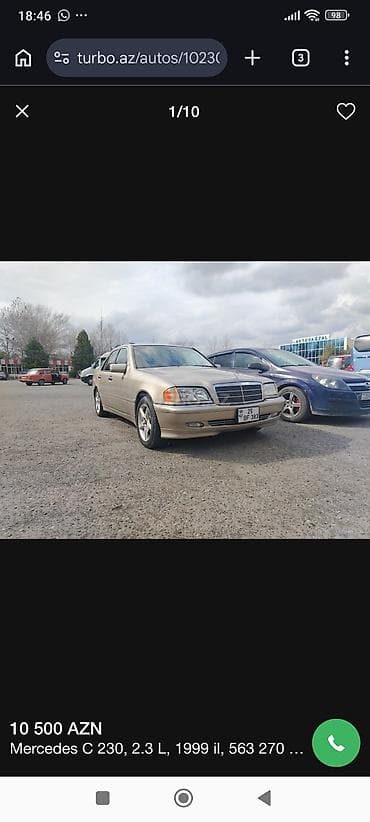 scooter satışı: Mercedes-Benz C 230: 2.3 l | 1999 il Sedan — 2