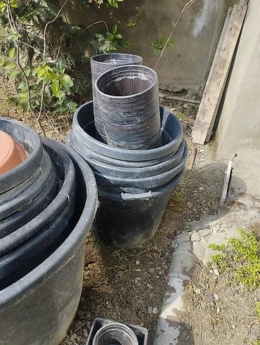 Bağçılıq üçün plastik qab və aksesuar dəsti - Müxtəlif ölçülərdə qara