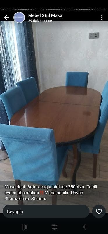 plasmas oturacaqlar: Qonaq otağı üçün, Açılan, Oval masa, 6 stul — 1