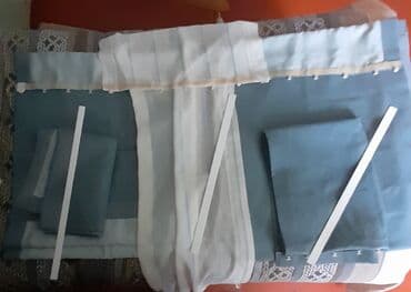 tül pərdələr: Новый, Занавеска, цвет - Голубой, Бесплатная доставка — 1