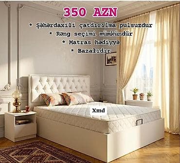 Yataq dəsti – 350 AZN - Ölçü: ikinəfərlik yataq (başlıqla birlikdə) -