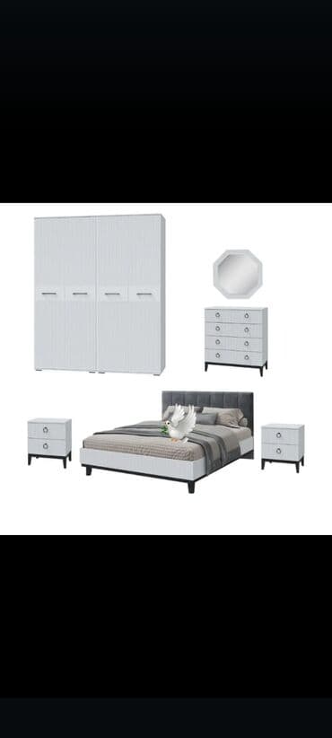 İkinəfərlik çarpayı, Dolab, 2 tumba, Komod, Yeni