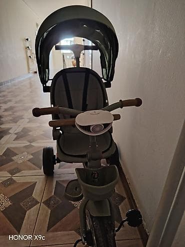 ucuz velosipedler: Uşaq üçün 3 təkərli velosiped-araba (trisikl), yaşıl rəng — 2