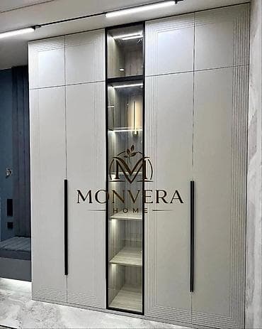 qedimi skaf: Yeni, 4 qapılı, Boz, Digər material, Açılan, Düz dolab — 1