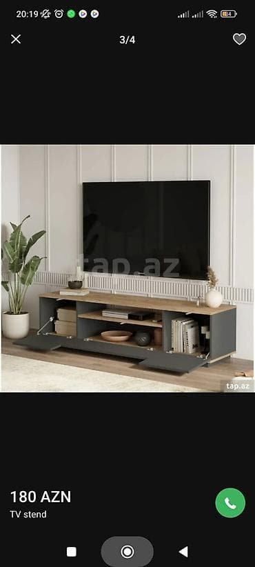 Ev və bağ: Düz TV altlığı, Polkalı, Laminat — 3
