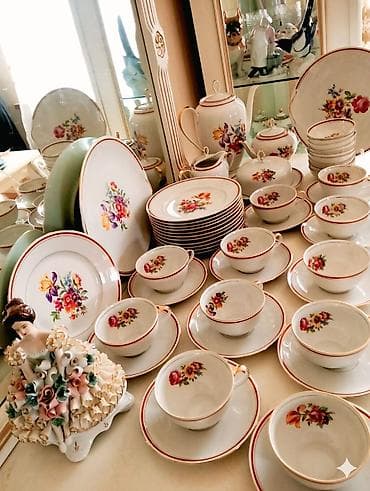 nişan tortları: Çay dəsti, rəng - Ağ, Farfor, 12 nəfərlik, Almaniya — 1