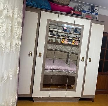 dolab termo: Yataq otağı mebel dəsti - 5 qapılı geniş şkaf: ortada 3 ədəd tam boy — 1