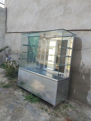 Оборудование для мойки: Şüşə vitrin stendi - Material: paslanmayan metal alt baza və karkas — 1