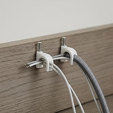 Ağ rəngli kabel sıxacları seti - Məhsul: Divar və ya digər səthlərə — 2