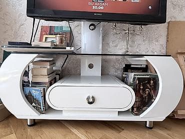 kitab refi modelleri: Düz TV altlığı, Polkalı, Şüşəli — 2