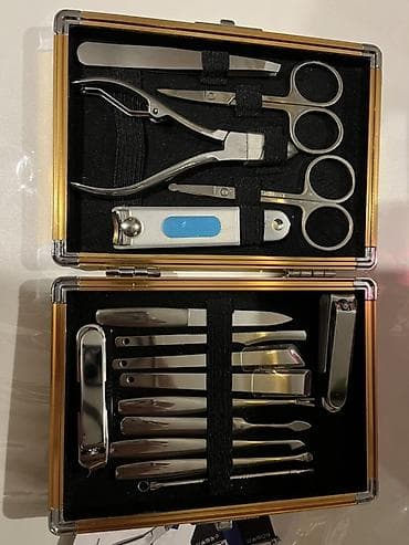 Пилы: Qızılı alüminium futlyarda peşəkar manikür-pedikür dəsti - Möhkəm — 2