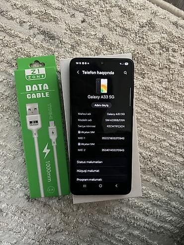 telfon soyuducu: Samsung Galaxy A33 5G, 128 GB, rəng - Qara, Barmaq izi, Face ID — 6