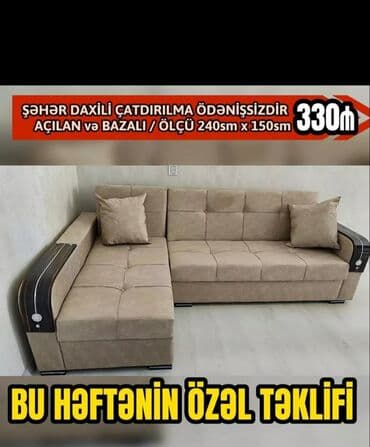 mətbəx çanaqları: Künc divan, Yeni, Açılan, Bazalı, Parça, Şəhərdaxili pulsuz çatdırılma — 3