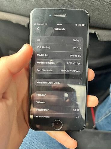 noutbuklar ikinci əl: IPhone SE 2020, 64 GB, Qara, Barmaq izi — 7