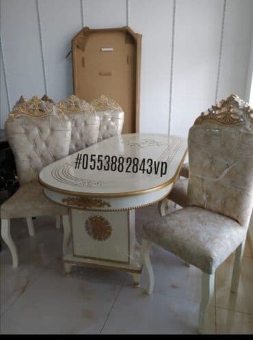 stul destleri: Qonaq otağı üçün, Yeni, Açılmayan, Oval masa, 6 stul — 1