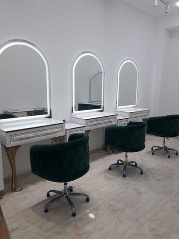 mebel güzgü: Güzgü Divar üçün, Kvadrat, Makiyaj üçün, Arxa işıqlı — 2