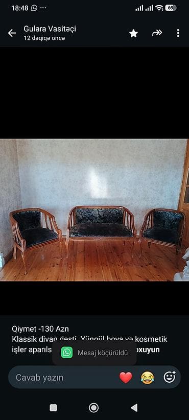 Qiymet -130 Azn Klassik divan desti. Yüngül boya və kosmetik işler lalafo.az -da Qiymet -130 Azn Klassik divan desti. Yüngül boya və kosmetik işler