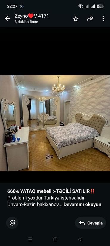 *660₼ YATAQ mebeli :-TƏCİLİ SATILIR*‼️ Problemi yoxdur Turkiyə