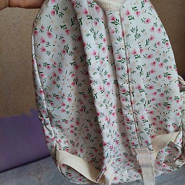 volt canta: Çiçək naxışlı yüngül bel çantası - Rəng və dizayn: Açıq krem fon — 1