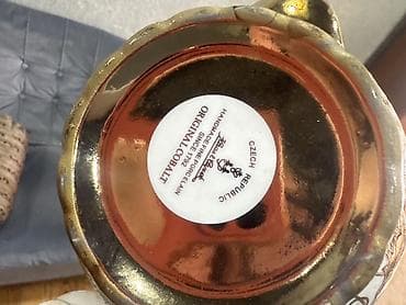 bronza fiqur: Çay dəsti, rəng - Göy, Farfor, Çexiya — 3