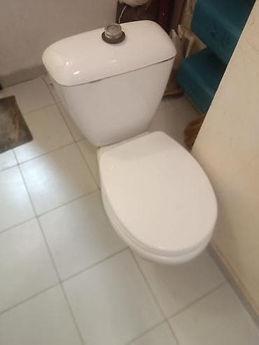 Unitaz – komplekt - Döşəməyə quraşdırılan keramika unitaz - Su bakı