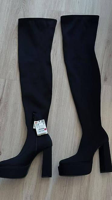 Çəkmələr: Zara qadın uzun çəkmə – dizdən yuxarı “over-the-knee” model - Rəng — 2