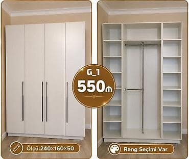 tek dolab: Model: G_1 gardırob - Ölçü: 240 × 160 × 50 sm - Rəng seçimi var - 4 — 1
