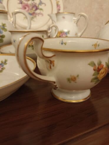 cay dəstləri: Çay dəsti, rəng - Ağ, Farfor, 6 nəfərlik, Almaniya — 11