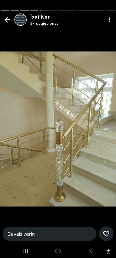 məhəccər: Mərtəbələr və eyvanlar üçün paslanmayan metal məhəccər və dayaq — 1