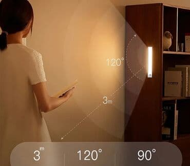 светильник напольный: Светодиодный светильник с датчиком движения под шкафом, беспроводная — 2