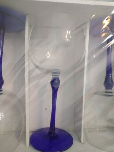 sovetin qablari: Stəkanlar, rəng - Göy, Şüşə, 6 ədədli dəst — 1