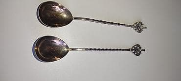 Gümüş çay qaşıqları dəsti (2 ədəd) - Material: 98 faiz tam gümüş — 9