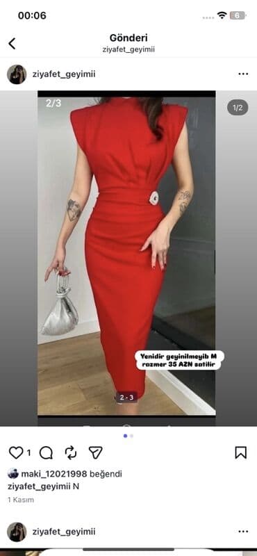 Pencəklər: Məhsul: Qadın ziyafət və gündəlik donlar kolleksiyası - Qırmızı uzun — 2