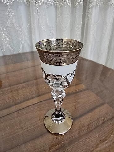 gumus qab: Qədəhlər, rəng - Gümüşü, Şüşə, 12 ədədli dəst — 6