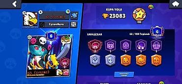 qızıl eşyaları: Brawl Stars hesabı – inkişaf etmiş profil - Kupa: 23 083 - Lig — 1
