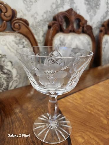 dibcek qablari: Qədəhlər, rəng - Ağ, Xrustal, 6 ədədli dəst — 3