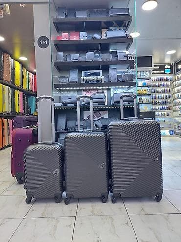 Çamadanlar: Sərnişin səyahətləri üçün sərt korpus çamadan dəsti - 3 ölçü: kabin — 1