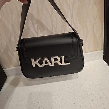 nike jaket: Karl Lagerfeld qadın çantası - Model: Qara rəngli çiyin/çapraz çanta — 4