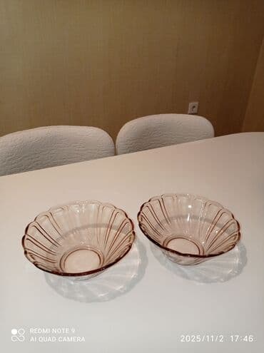 Şüşə qablar dəsti – 2 ədəd - Material: qalın, şəffaf şüşə - Rəng