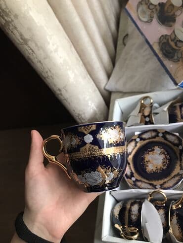 горшок новый: Чайный набор, цвет - Синий, Кобальт, 6 персон, Чехия — 3